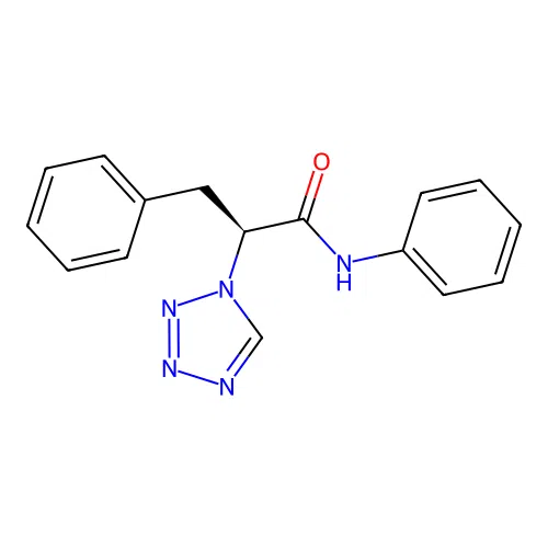 (2S)-N,3-diphenyl-2-(1H-tetrazol-1-yl)propanamide structure