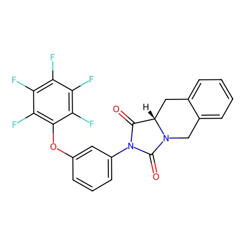 (10aS)-2-[3-(2,3,4,5,6-pentafluorophenoxy)phenyl]-10,10a-dihydro-5H-imidazo[1,5-b]isoquinoline-1,3-dione structure