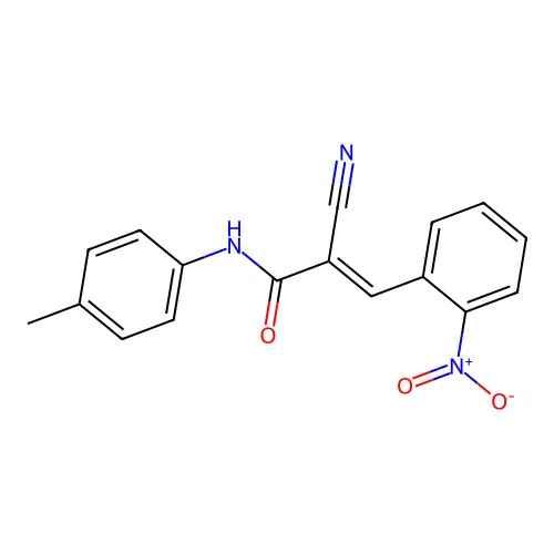 (2E)-2-cyano-N-(4-methylphenyl)-3-(2-nitrophenyl)prop-2-enamide structure