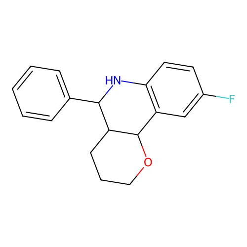 9-Fluoro-5-phenyl-3,4,4a,5,6,10b-hexahydro-2H-pyrano[3,2-c]quinoline structure