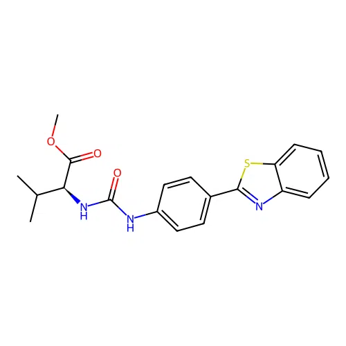 methyl N-{[4-(1,3-benzothiazol-2-yl)phenyl]carbamoyl}-L-valinate structure