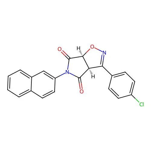 (3aR,6aS)-3-(4-chlorophenyl)-5-(naphthalen-2-yl)-3aH-pyrrolo[3,4-d]isoxazole-4,6(5H,6aH)-dione structure