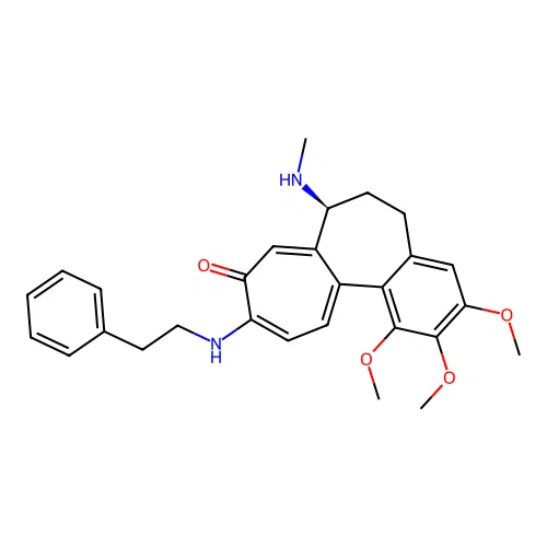 (7S)-1,2,3-trimethoxy-7-(methylamino)-10-(phenethylamino)-6,7-dihydro-5H-benzo[a]heptalen-9-one structure