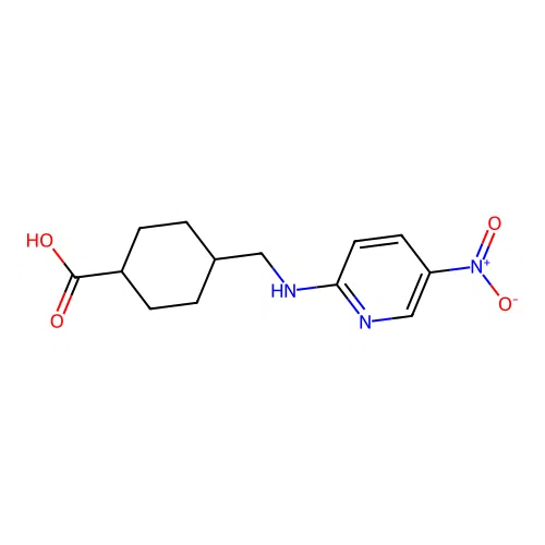 4-{[(5-Nitropyridin-2-yl)amino]methyl}cyclohexanecarboxylic acid structure