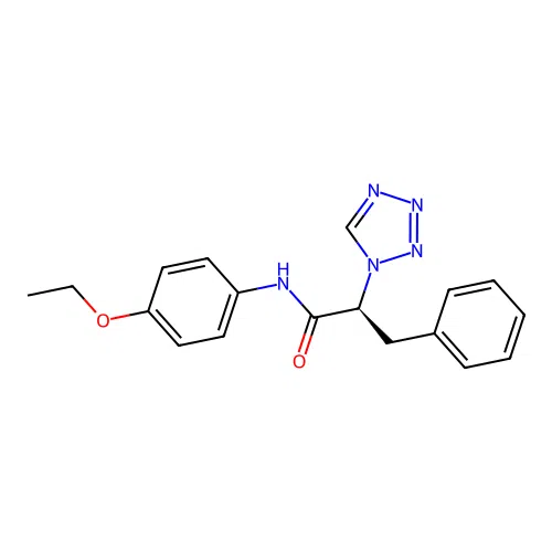 (2S)-N-(4-ethoxyphenyl)-3-phenyl-2-(1H-tetrazol-1-yl)propanamide structure