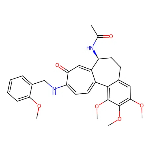 (S)-N-(1,2,3-trimethoxy-10-((2-methoxybenzyl)amino)-9-oxo-5,6,7,9-tetrahydrobenzo[a]heptalen-7-yl)acetamide structure