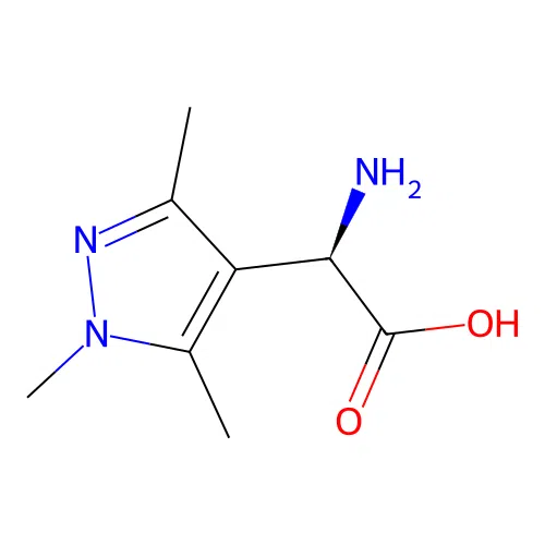 (2R)-2-amino-2-(trimethyl-1H-pyrazol-4-yl)acetic acid structure