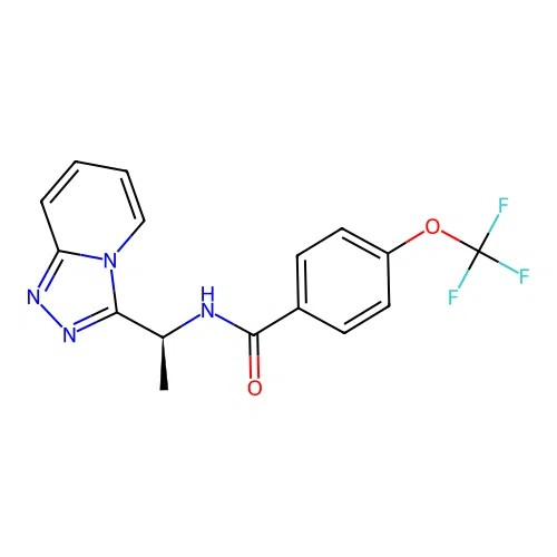 N-[(1S)-1-([1,2,4]triazolo[4,3-a]pyridin-3-yl)ethyl]-4-(trifluoromethoxy)benzamide structure