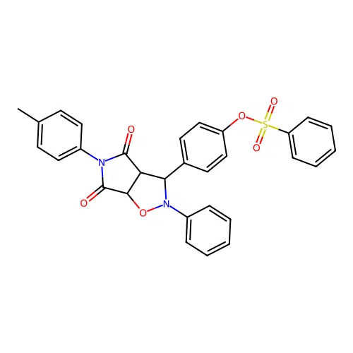 [4-[5-(4-methylphenyl)-4,6-dioxo-2-phenyl-3a,6a-dihydro-3H-pyrrolo[3,4-d][1,2]oxazol-3-yl]phenyl] benzenesulfonate structure