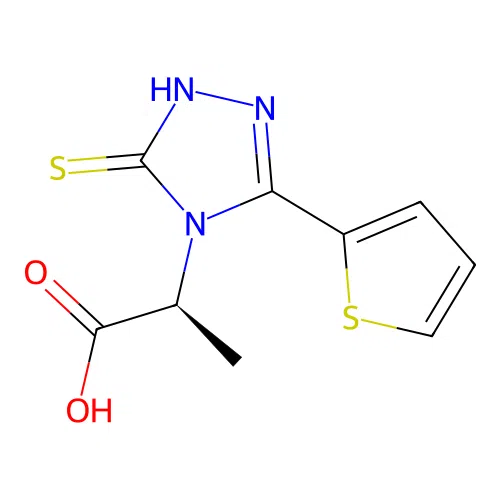 (2S)-2-[3-Sulfanyl-5-(thiophen-2-yl)-4H-1,2,4-triazol-4-yl]propanoic acid structure