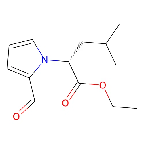 (R)-Ethyl 2-(2-formyl-1H-pyrrol-1-yl)-4-methylpentanoate structure