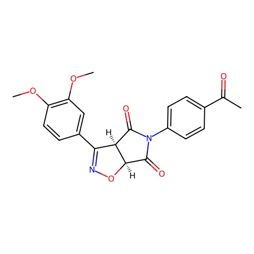 (3aR,6aS)-5-(4-acetylphenyl)-3-(3,4-dimethoxyphenyl)-3a,6a-dihydropyrrolo[3,4-d][1,2]oxazole-4,6-dione structure