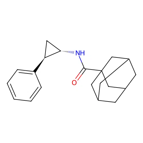 (3S,5S,7S)-N-((1S,2R)-2-phenylcyclopropyl)adamantane-1-carboxamide structure