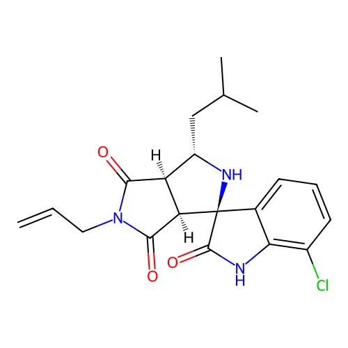 (1'S,3'S,3a'R,6a'S)-5'-allyl-7-chloro-3'-isobutyl-3',3a'-dihydro-2'H-spiro[indoline-3,1'-pyrrolo[3,4-c]pyrrole]-2,4',6'(5'H,6a'H)-trione structure