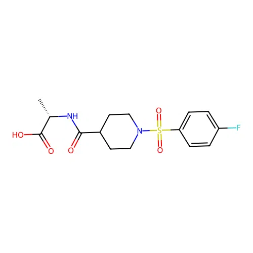 (2S)-2-[[1-(4-fluorophenyl)sulfonylpiperidine-4-carbonyl]amino]propanoic Acid structure