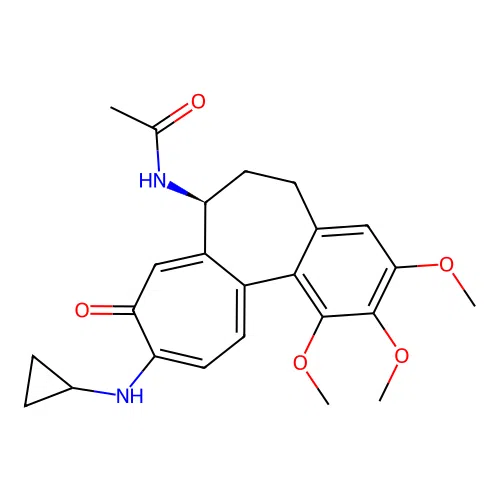 (S)-N-(10-(cyclopropylamino)-1,2,3-trimethoxy-9-oxo-5,6,7,9-tetrahydrobenzo[a]heptalen-7-yl)acetamide structure