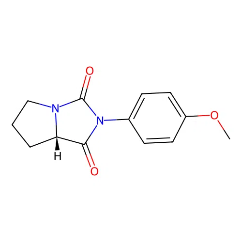 (7aS)-2-(4-methoxyphenyl)tetrahydro-1H-pyrrolo[1,2-c]imidazole-1,3(2H)-dione structure