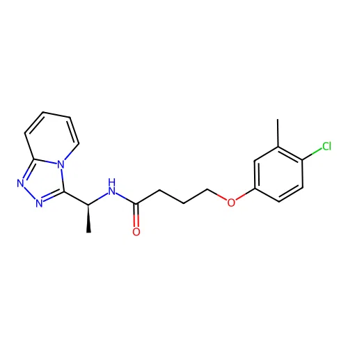 4-(4-chloro-3-methylphenoxy)-N-[(1S)-1-([1,2,4]triazolo[4,3-a]pyridin-3-yl)ethyl]butanamide structure