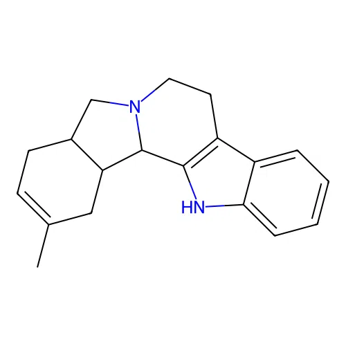 2-methyl-1,4a,5,7,8,13,13b,13c-octahydro-4H-benzo[1,2]indolizino[8,7-b]indole structure