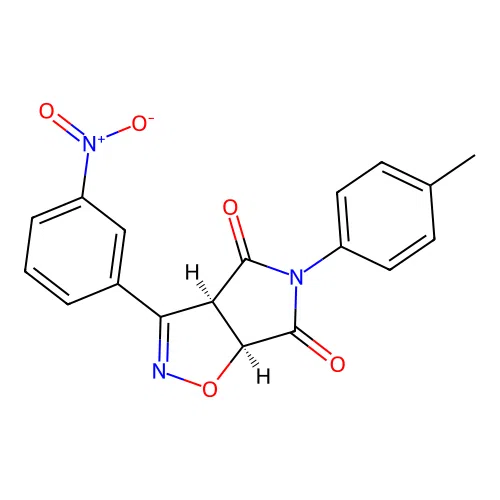 (3aR,6aS)-3-(3-nitrophenyl)-5-(p-tolyl)-3aH-pyrrolo[3,4-d]isoxazole-4,6(5H,6aH)-dione structure