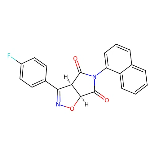 (3aR,6aS)-3-(4-fluorophenyl)-5-(naphthalen-1-yl)-3aH-pyrrolo[3,4-d]isoxazole-4,6(5H,6aH)-dione structure