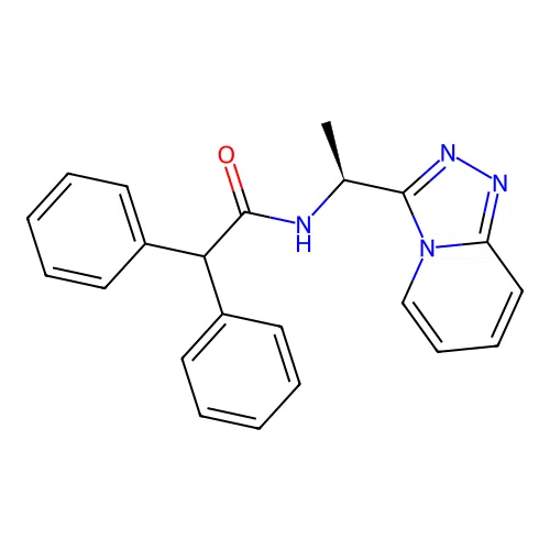2,2-diphenyl-N-[(1S)-1-([1,2,4]triazolo[4,3-a]pyridin-3-yl)ethyl]acetamide structure