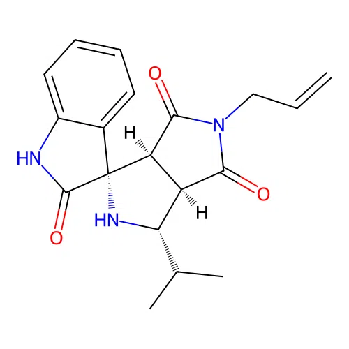 (1'S,3'S,3a'R,6a'S)-5'-allyl-3'-isopropyl-3',3a'-dihydro-2'H-spiro[indoline-3,1'-pyrrolo[3,4-c]pyrrole]-2,4',6'(5'H,6a'H)-trione structure