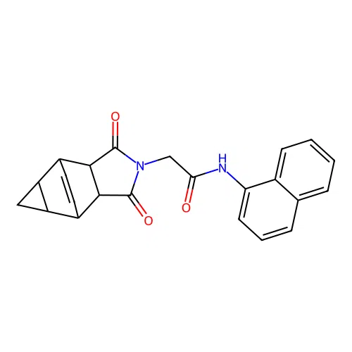 2-(1,3-dioxooctahydro-4,6-ethenocyclopropa[f]isoindol-2(1H)-yl)-N-(naphthalen-1-yl)acetamide structure