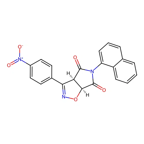 (3aR,6aS)-5-(naphthalen-1-yl)-3-(4-nitrophenyl)-3aH-pyrrolo[3,4-d]isoxazole-4,6(5H,6aH)-dione structure