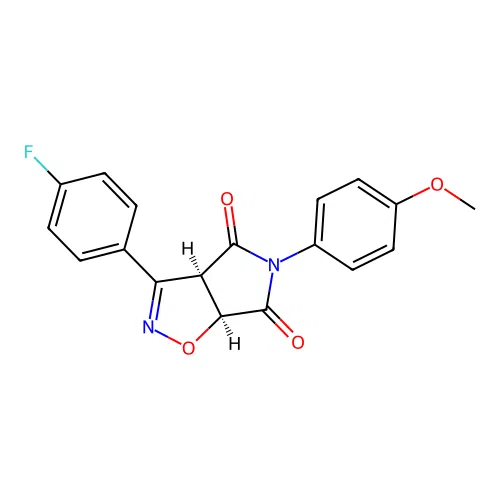 (3aR,6aS)-3-(4-fluorophenyl)-5-(4-methoxyphenyl)-3a,6a-dihydropyrrolo[3,4-d][1,2]oxazole-4,6-dione structure