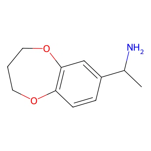 3,4-Dihydro-alpha-methyl-2H-1,5-benzodioxepin-7-methanamine structure