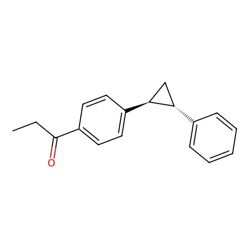 1-{4-[(1S,2S)-2-phenylcyclopropyl]phenyl}propan-1-one structure