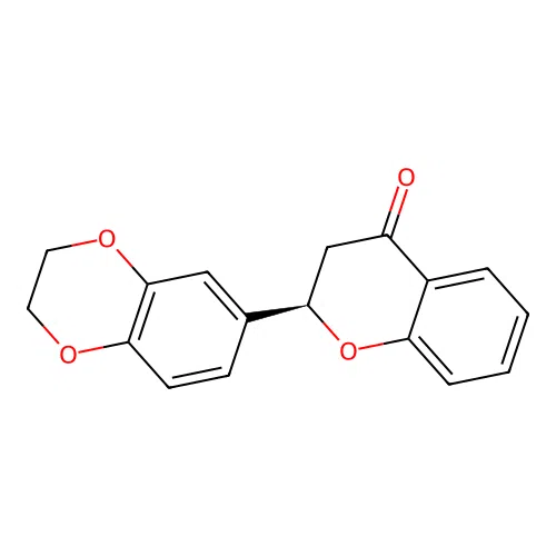 (R)-2-(2,3-dihydrobenzo[b][1,4]dioxin-6-yl)chroman-4-one structure