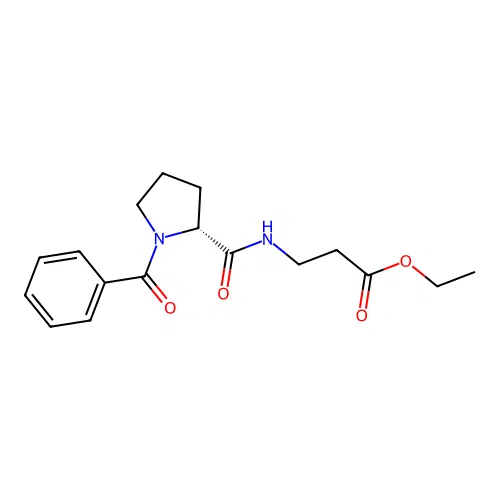 (R)-ethyl 3-(1-benzoylpyrrolidine-2-carboxamido)propanoate structure