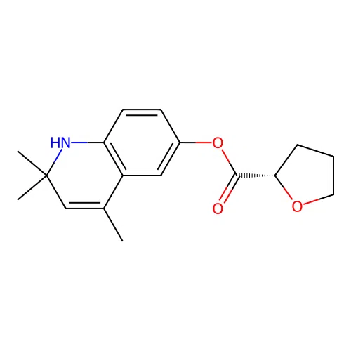(S)-2,2,4-trimethyl-1,2-dihydroquinolin-6-yl tetrahydrofuran-2-carboxylate structure