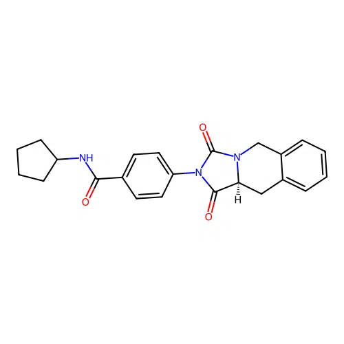 (S)-N-cyclopentyl-4-(1,3-dioxo-10,10a-dihydroimidazo[1,5-b]isoquinolin-2(1H,3H,5H)-yl)benzamide structure