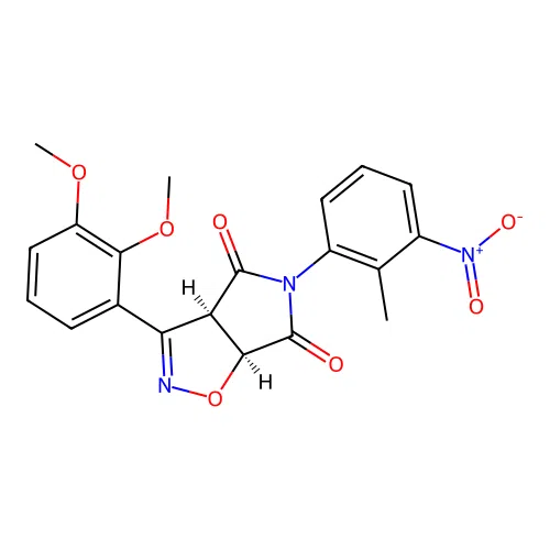(3aR,6aS)-3-(2,3-dimethoxyphenyl)-5-(2-methyl-3-nitrophenyl)-3a,6a-dihydropyrrolo[3,4-d][1,2]oxazole-4,6-dione structure