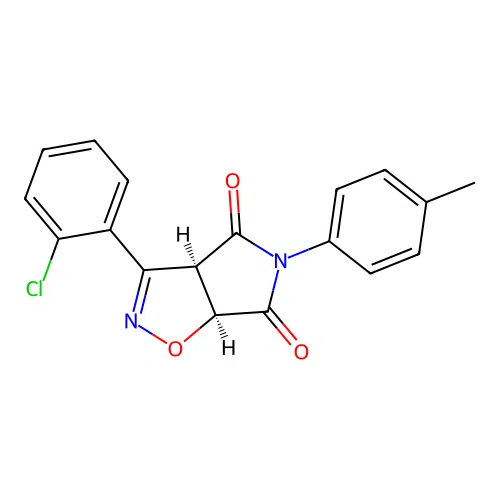 (3aR,6aS)-3-(2-chlorophenyl)-5-(p-tolyl)-3aH-pyrrolo[3,4-d]isoxazole-4,6(5H,6aH)-dione structure