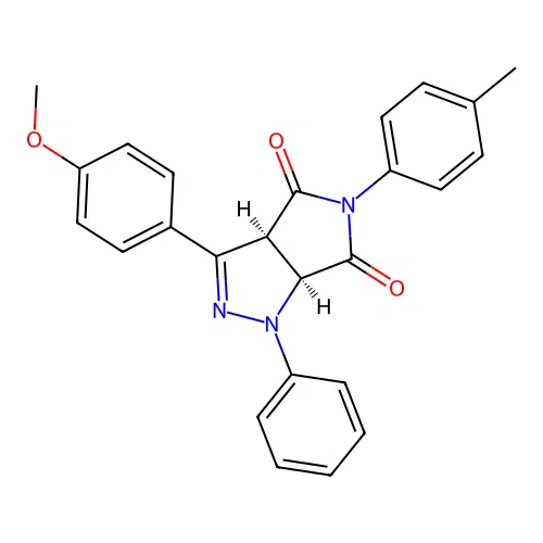 (3aS,6aS)-3-(4-methoxyphenyl)-1-phenyl-5-(p-tolyl)-1,6a-dihydropyrrolo[3,4-c]pyrazole-4,6(3aH,5H)-dione structure