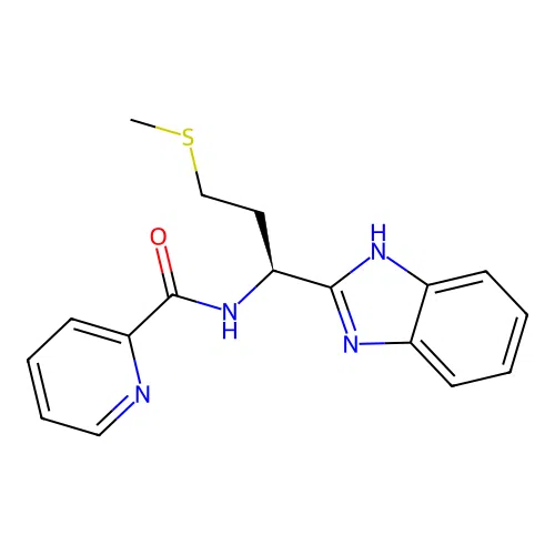 (S)-N-(1-(1H-benzo[d]imidazol-2-yl)-3-(methylthio)propyl)picolinamide structure