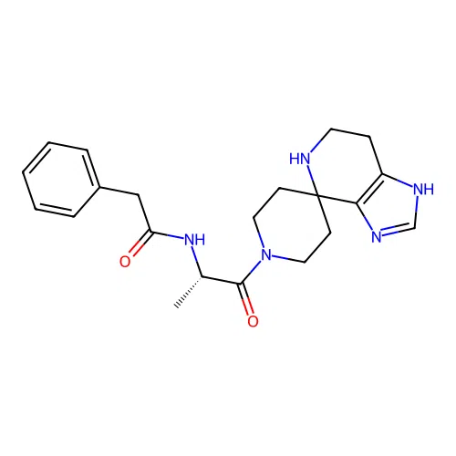 (S)-N-(1-oxo-1-(1,5,6,7-tetrahydrospiro[imidazo[4,5-c]pyridine-4,4'-piperidin]-1'-yl)propan-2-yl)-2-phenylacetamide structure