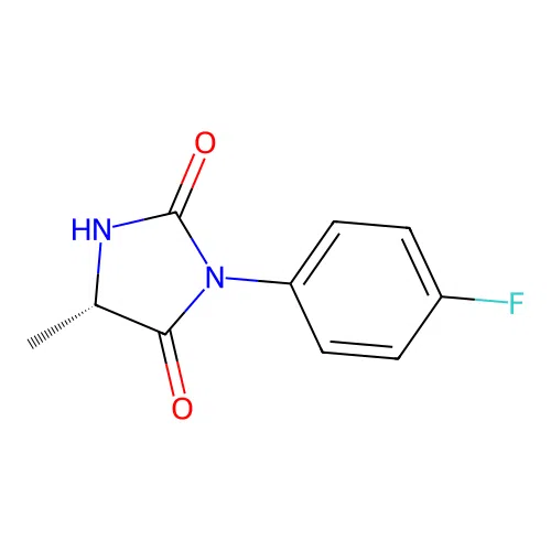 (5S)-3-(4-fluorophenyl)-5-methylimidazolidine-2,4-dione structure