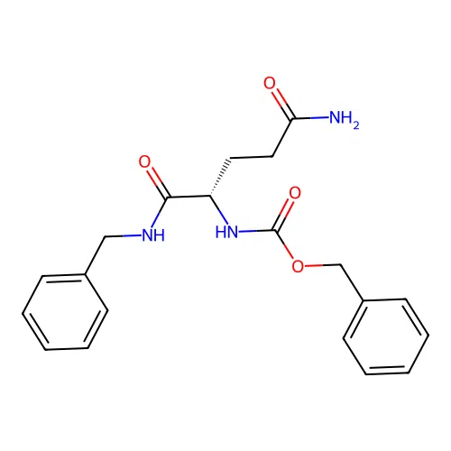 benzyl (S)-(5-amino-1-(benzylamino)-1,5-dioxopentan-2-yl)carbamate structure