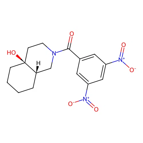 (3,5-dinitrophenyl)((4aS,8aS)-4a-hydroxyoctahydroisoquinolin-2(1H)-yl)methanone structure