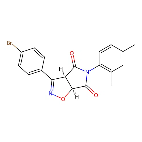 (3aR,6aS)-3-(4-bromophenyl)-5-(2,4-dimethylphenyl)-3a,6a-dihydropyrrolo[3,4-d][1,2]oxazole-4,6-dione structure