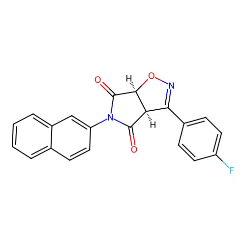 (3aR,6aS)-3-(4-fluorophenyl)-5-(naphthalen-2-yl)-3aH-pyrrolo[3,4-d]isoxazole-4,6(5H,6aH)-dione structure