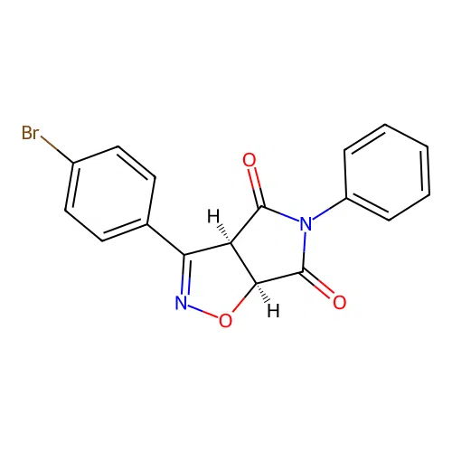 (3aR,6aS)-3-(4-bromophenyl)-5-phenyl-3a,6a-dihydropyrrolo[3,4-d][1,2]oxazole-4,6-dione structure