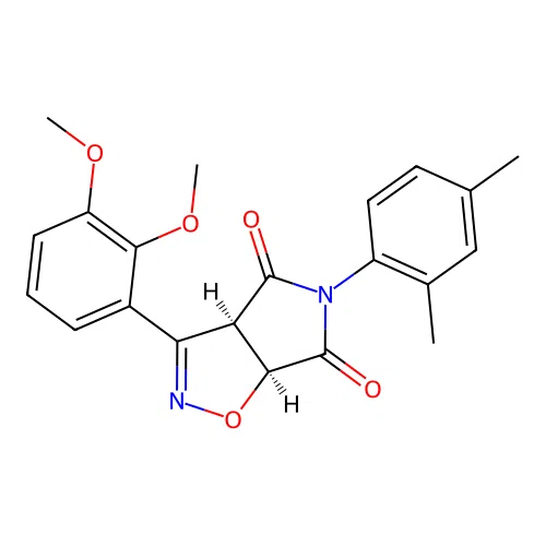 (3aR,6aS)-3-(2,3-dimethoxyphenyl)-5-(2,4-dimethylphenyl)-3a,6a-dihydropyrrolo[3,4-d][1,2]oxazole-4,6-dione structure