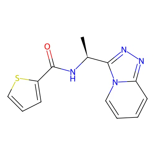 N-[(1S)-1-([1,2,4]triazolo[4,3-a]pyridin-3-yl)ethyl]thiophene-2-carboxamide structure