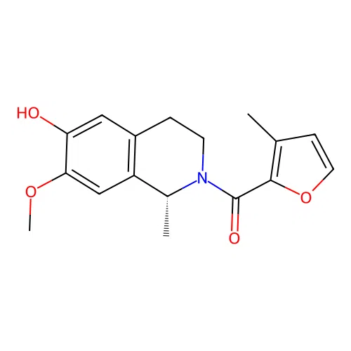 (R)-(6-hydroxy-7-methoxy-1-methyl-3,4-dihydroisoquinolin-2(1H)-yl)(3-methylfuran-2-yl)methanone structure